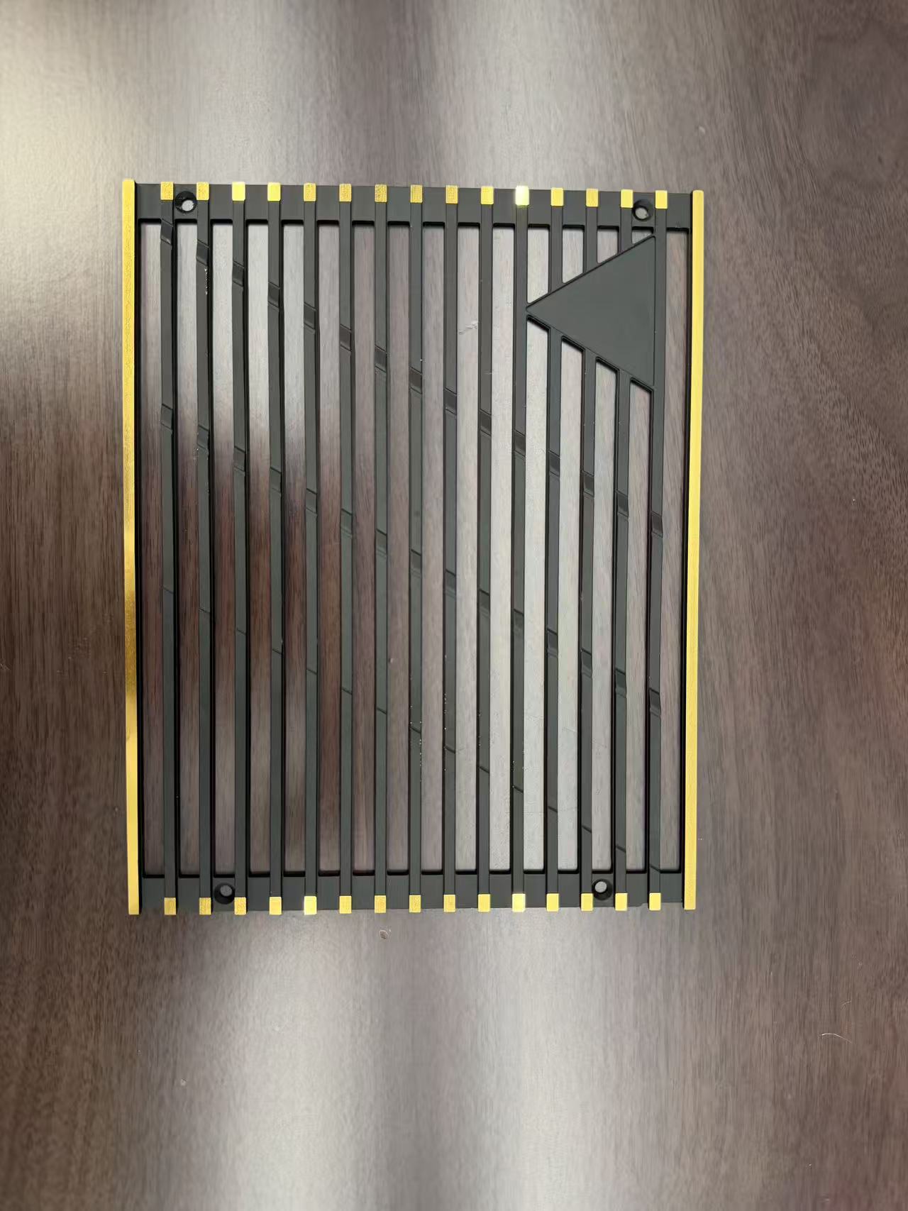 Black anodized aluminum vent frame