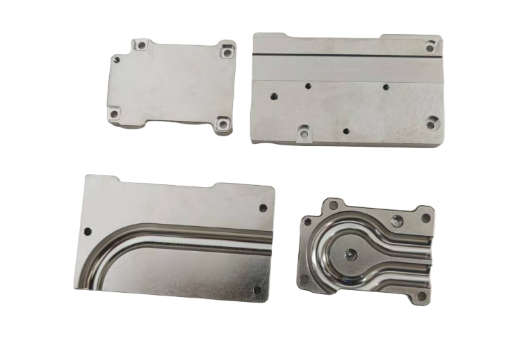 Machined liquid cooling cold plate set